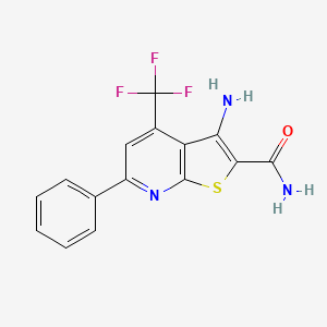3-Amino-6-phenyl-4-(trifluoromethyl)thieno[2,3-b]pyridine-2-carboxamide