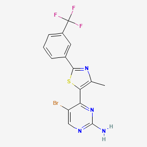 5-Bromo-4-{4-methyl-2-[3-(trifluoromethyl)phenyl]-1,3-thiazol-5-yl}pyrimidin-2-amine