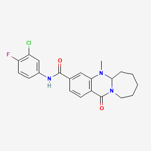 N-(3-chloro-4-fluorophenyl)-5-methyl-12-oxo-5,5a,6,7,8,9,10,12-octahydroazepino[2,1-b]quinazoline-3-carboxamide