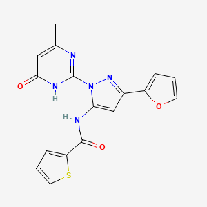 N-(3-(furan-2-yl)-1-(4-methyl-6-oxo-1,6-dihydropyrimidin-2-yl)-1H-pyrazol-5-yl)thiophene-2-carboxamide