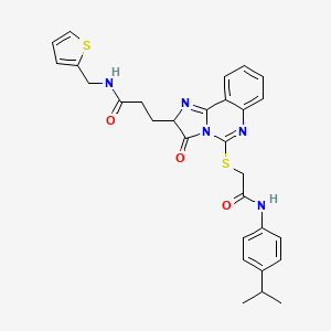 3-{3-oxo-5-[({[4-(propan-2-yl)phenyl]carbamoyl}methyl)sulfanyl]-2H,3H-imidazo[1,2-c]quinazolin-2-yl}-N-[(thiophen-2-yl)methyl]propanamide