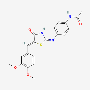 (Z)-N-(4-((5-(3,4-dimethoxybenzylidene)-4-oxo-4,5-dihydrothiazol-2-yl)amino)phenyl)acetamide