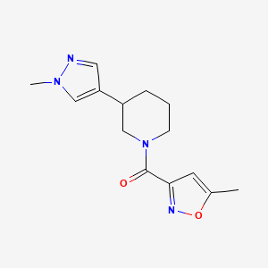 (5-Methyl-1,2-oxazol-3-yl)-[3-(1-methylpyrazol-4-yl)piperidin-1-yl]methanone