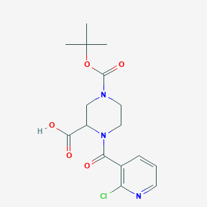 4-(tert-Butoxycarbonyl)-1-(2-chloronicotinoyl)piperazine-2-carboxylic acid