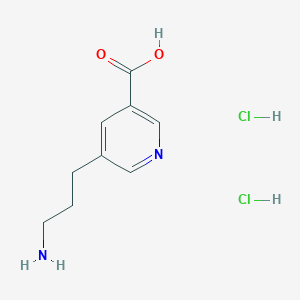 molecular formula C9H14Cl2N2O2 B2529170 5-(3-Aminopropyl)pyridine-3-carboxylic acid;dihydrochloride CAS No. 2470435-86-8