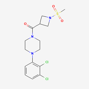 molecular formula C15H19Cl2N3O3S B2529176 (4-(2,3-二氯苯基)哌嗪-1-基)(1-(甲磺酰基)氮杂环丁-3-基)甲苯酮 CAS No. 1428348-93-9