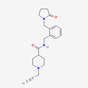 molecular formula C21H27N3O2 B2529177 N-({2-[(2-oxopyrrolidin-1-yl)methyl]phenyl}methyl)-1-(prop-2-yn-1-yl)piperidine-4-carboxamide CAS No. 1259088-01-1