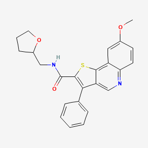 8-methoxy-3-phenyl-N-(tetrahydrofuran-2-ylmethyl)thieno[3,2-c]quinoline-2-carboxamide
