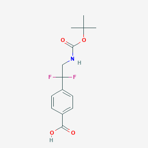 molecular formula C14H17F2NO4 B2529193 4-[1,1-Difluoro-2-[(2-methylpropan-2-yl)oxycarbonylamino]ethyl]benzoic acid CAS No. 2490435-80-6
