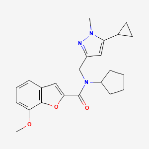 N-cyclopentyl-N-((5-cyclopropyl-1-methyl-1H-pyrazol-3-yl)methyl)-7-methoxybenzofuran-2-carboxamide