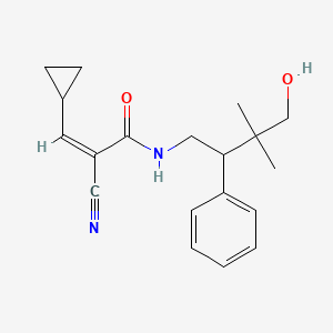 (Z)-2-Cyano-3-cyclopropyl-N-(4-hydroxy-3,3-dimethyl-2-phenylbutyl)prop-2-enamide