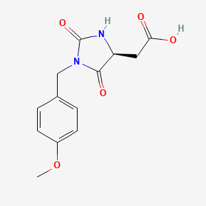 molecular formula C13H14N2O5 B2529204 [(4S)-1-(4-methoxybenzyl)-2,5-dioxoimidazolidin-4-yl]acetic acid CAS No. 956195-95-2