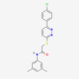 molecular formula C20H18ClN3OS B2529206 2-((6-(4-chlorophenyl)pyridazin-3-yl)thio)-N-(3,5-dimethylphenyl)acetamide CAS No. 872688-52-3