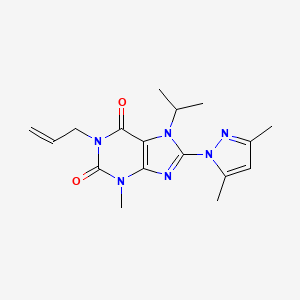 1-allyl-8-(3,5-dimethyl-1H-pyrazol-1-yl)-7-isopropyl-3-methyl-1H-purine-2,6(3H,7H)-dione