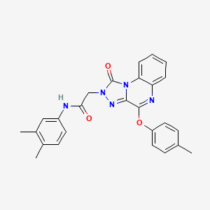 molecular formula C26H23N5O3 B2529209 N-(3,4-dimethylphenyl)-2-(1-oxo-4-(p-tolyloxy)-[1,2,4]triazolo[4,3-a]quinoxalin-2(1H)-yl)acetamide CAS No. 1189985-53-2