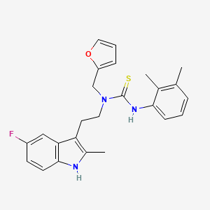 molecular formula C25H26FN3OS B2529211 3-(2,3-dimethylphenyl)-1-(2-(5-fluoro-2-methyl-1H-indol-3-yl)ethyl)-1-(furan-2-ylmethyl)thiourea CAS No. 851970-66-6