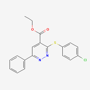 Ethyl 3-[(4-chlorophenyl)sulfanyl]-6-phenyl-4-pyridazinecarboxylate