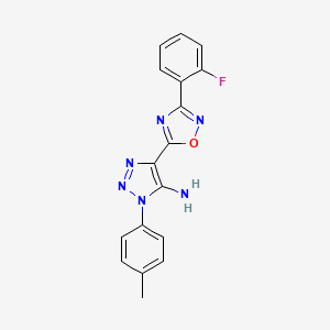 molecular formula C17H13FN6O B2529250 4-[3-(2-fluorophenyl)-1,2,4-oxadiazol-5-yl]-1-(4-methylphenyl)-1H-1,2,3-triazol-5-amine CAS No. 892768-94-4