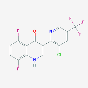 molecular formula C15H6ClF5N2O B2529254 3-[3-chloro-5-(trifluoromethyl)-2-pyridinyl]-5,8-difluoro-4(1H)-quinolinone CAS No. 478033-69-1