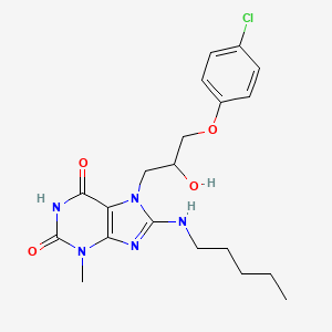 molecular formula C20H26ClN5O4 B2529256 7-(3-(4-chlorophenoxy)-2-hydroxypropyl)-3-methyl-8-(pentylamino)-1H-purine-2,6(3H,7H)-dione CAS No. 899972-62-4
