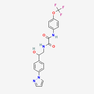 molecular formula C20H17F3N4O4 B2529259 N-{2-hydroxy-2-[4-(1H-pyrazol-1-yl)phenyl]ethyl}-N'-[4-(trifluoromethoxy)phenyl]ethanediamide CAS No. 2415601-11-3