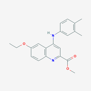 molecular formula C21H22N2O3 B2529261 Methyl 4-[(3,4-dimethylphenyl)amino]-6-ethoxyquinoline-2-carboxylate CAS No. 1207012-94-9