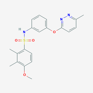 molecular formula C20H21N3O4S B2529263 4-甲氧基-2,3-二甲基-N-(3-((6-甲基吡啶嗪-3-基)氧基)苯基)苯磺酰胺 CAS No. 1207024-46-1