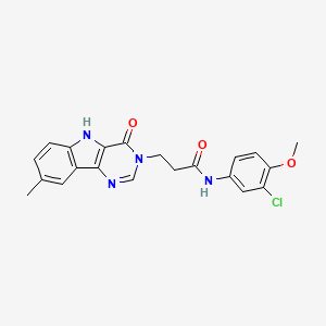molecular formula C21H19ClN4O3 B2529270 N-(3-chloro-4-methoxyphenyl)-3-(8-methyl-4-oxo-4,5-dihydro-3H-pyrimido[5,4-b]indol-3-yl)propanamide CAS No. 1207058-44-3