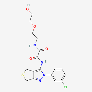 molecular formula C17H19ClN4O4S B2529273 N'-[2-(3-chlorophenyl)-2H,4H,6H-thieno[3,4-c]pyrazol-3-yl]-N-[2-(2-hydroxyethoxy)ethyl]ethanediamide CAS No. 900010-62-0