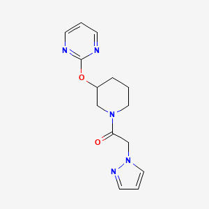 2-(1H-pyrazol-1-yl)-1-(3-(pyrimidin-2-yloxy)piperidin-1-yl)ethanone