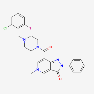 7-(4-(2-chloro-6-fluorobenzyl)piperazine-1-carbonyl)-5-ethyl-2-phenyl-2H-pyrazolo[4,3-c]pyridin-3(5H)-one