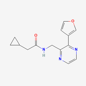 2-cyclopropyl-N-((3-(furan-3-yl)pyrazin-2-yl)methyl)acetamide
