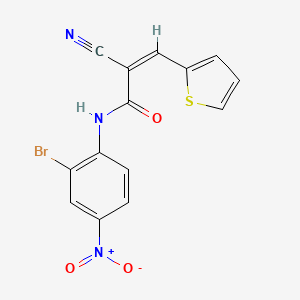 molecular formula C14H8BrN3O3S B2529340 (Z)-N-(2-Bromo-4-nitrophenyl)-2-cyano-3-thiophen-2-ylprop-2-enamide CAS No. 380563-59-7