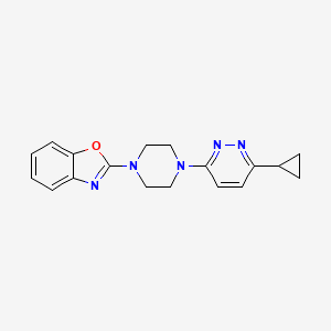 molecular formula C18H19N5O B2529344 2-[4-(6-Cyclopropylpyridazin-3-yl)piperazin-1-yl]-1,3-benzoxazole CAS No. 2380169-99-1