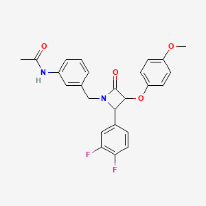 molecular formula C25H22F2N2O4 B2529352 N-(3-{[2-(3,4-difluorophenyl)-3-(4-methoxyphenoxy)-4-oxoazetidin-1-yl]methyl}phenyl)acetamide CAS No. 1223061-24-2