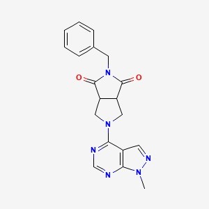 molecular formula C19H18N6O2 B2529355 5-Benzyl-2-(1-methylpyrazolo[3,4-d]pyrimidin-4-yl)-1,3,3a,6a-tetrahydropyrrolo[3,4-c]pyrrole-4,6-dione CAS No. 2415491-88-0
