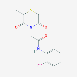 N-(2-fluorophenyl)-2-(2-methyl-3,5-dioxothiomorpholin-4-yl)acetamide