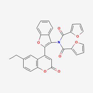 N-[2-(6-ethyl-2-oxo-2H-chromen-4-yl)-1-benzofuran-3-yl]-N-(furan-2-ylcarbonyl)furan-2-carboxamide