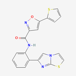 N-(2-(imidazo[2,1-b]thiazol-6-yl)phenyl)-5-(thiophen-2-yl)isoxazole-3-carboxamide