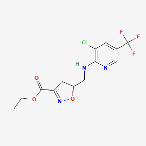 Ethyl 5-({[3-chloro-5-(trifluoromethyl)-2-pyridinyl]amino}methyl)-4,5-dihydro-3-isoxazolecarboxylate