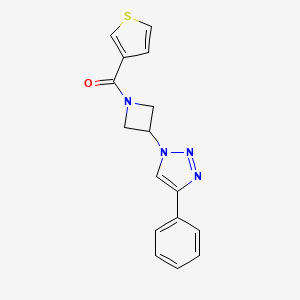 molecular formula C16H14N4OS B2529417 [3-(4-phenyl-1H-1,2,3-triazol-1-yl)-1-azetanyl](3-thienyl)methanone CAS No. 1775406-00-2