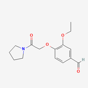 molecular formula C15H19NO4 B2529425 3-Ethoxy-4-(2-oxo-2-pyrrolidin-1-yl-ethoxy)-benzaldehyde CAS No. 713503-37-8