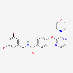molecular formula C22H20F2N4O3 B2529427 N-(3,5-difluorobenzyl)-4-((3-morpholinopyrazin-2-yl)oxy)benzamide CAS No. 1251599-56-0