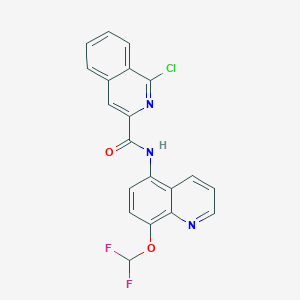 molecular formula C20H12ClF2N3O2 B2529428 1-chloro-N-[8-(difluoromethoxy)quinolin-5-yl]isoquinoline-3-carboxamide CAS No. 1424538-48-6