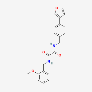 molecular formula C21H20N2O4 B2529433 N1-(4-(furan-3-yl)benzyl)-N2-(2-methoxybenzyl)oxalamide CAS No. 2034557-87-2