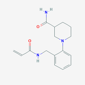 molecular formula C16H21N3O2 B2529439 1-[2-[(Prop-2-enoylamino)methyl]phenyl]piperidine-3-carboxamide CAS No. 2411318-25-5