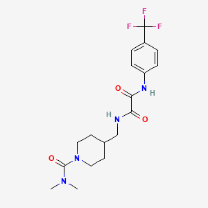 molecular formula C18H23F3N4O3 B2529440 N1-((1-(dimethylcarbamoyl)piperidin-4-yl)methyl)-N2-(4-(trifluoromethyl)phenyl)oxalamide CAS No. 2034358-59-1