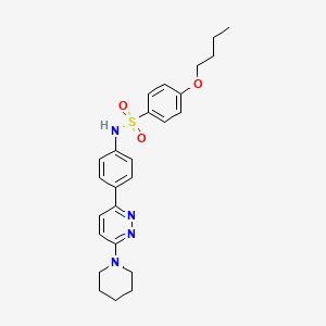 molecular formula C25H30N4O3S B2529474 4-butoxy-N-{4-[6-(piperidin-1-yl)pyridazin-3-yl]phenyl}benzene-1-sulfonamide CAS No. 946239-69-6