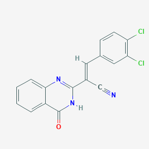 (E)-3-(3,4-dichlorophenyl)-2-(4-oxo-3,4-dihydroquinazolin-2-yl)acrylonitrile