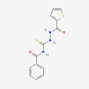 molecular formula C13H11N3O2S2 B2529572 N-{[(PHENYLFORMAMIDO)METHANETHIOYL]AMINO}THIOPHENE-2-CARBOXAMIDE CAS No. 448929-00-8